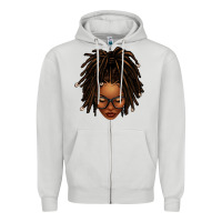 Dove Grey afro locs messy bun Zipper Hoodie - texasbilliewilder