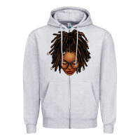 Heather Grey afro locs messy bun Zipper Hoodie - texasbilliewilder