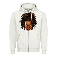 Oatmeal Heather afro locs messy bun Zipper Hoodie - texasbilliewilder
