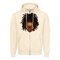 Sandshell afro locs messy bun Zipper Hoodie - texasbilliewilder