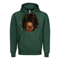 Sports Green afro locs messy bun Zipper Hoodie - texasbilliewilder