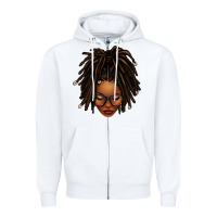 White afro locs messy bun Zipper Hoodie - texasbilliewilder