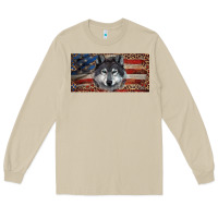 Mushroom Wolf with american flag and leopard Long Sleeve Tee - RanaPortraitStore