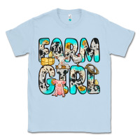 Dusty Blue farm girl Classic Tee - Zillion Design Studio