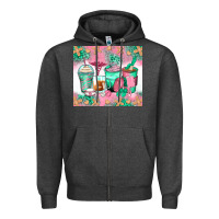 Charcoal Heather nurse coffee cups Zipper Hoodie - Zillion Design Studio