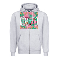 Heather Grey nurse coffee cups Zipper Hoodie - Zillion Design Studio