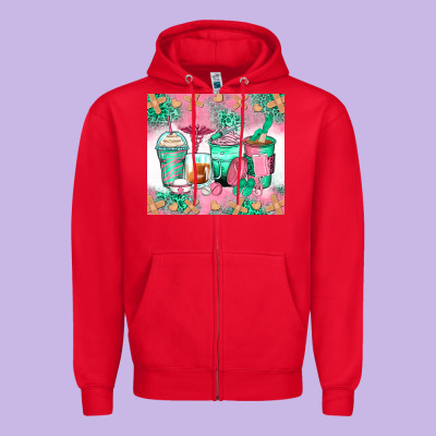 Nurse Coffee Cups Zipper Hoodie Designed By Zillion Design Studio
