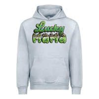 Heather Grey lucky mama Urban Hoodie - MaliasSmallBusiness