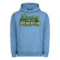 Pigment Pebble Blue lucky mama Urban Hoodie - MaliasSmallBusiness
