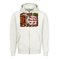 Oatmeal Heather merry christmas yall Zipper Hoodie - RanaPortraitStore