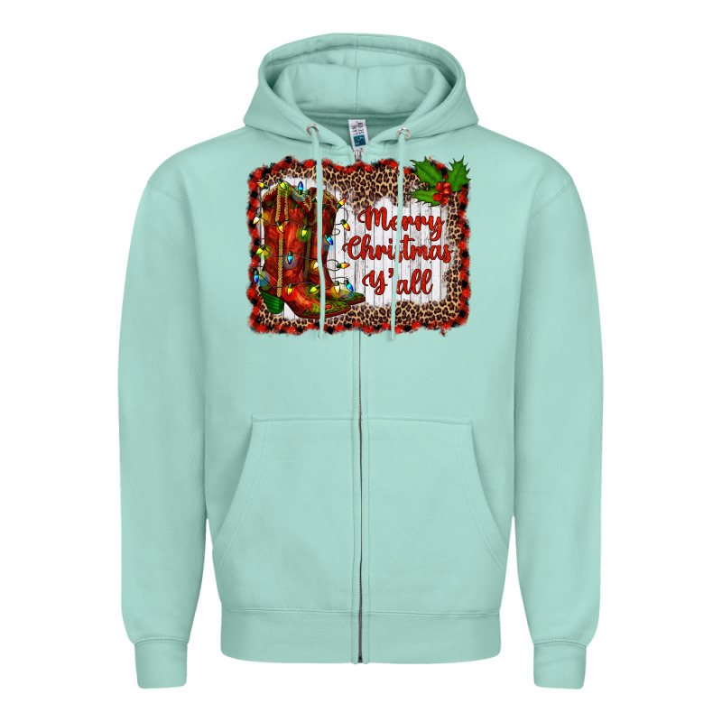 Merry Christmas Yall Zipper Hoodie by RanaPortraitStore | Teevron