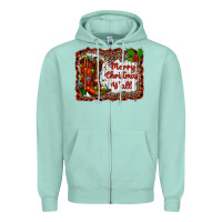 Seafoam merry christmas yall Zipper Hoodie - RanaPortraitStore