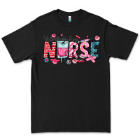 Black Nurse Valentine Premium Tee - CowhideDigitalArt