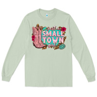 Matcha just a small town girl cowgirl boots Long Sleeve Tee - texasbilliewilder