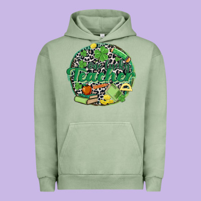 One Lucky Teacher Urban Hoodie Designed By Maliassmallbusiness