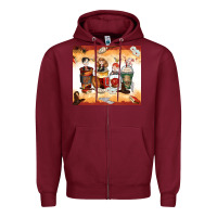 Burgundy harry coffee cups Zipper Hoodie - Zillion Design Studio