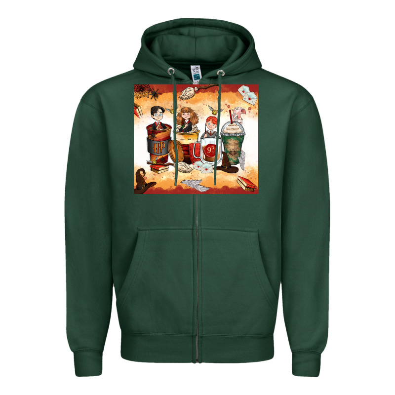 Harry Coffee Cups Zipper Hoodie by Zillion Design Studio | Teevron