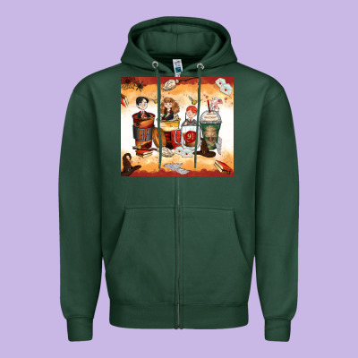Harry Coffee Cups Zipper Hoodie Designed By Zillion Design Studio