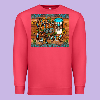 Coffee And Grace Premium Sweatshirt Designed By Jahusdesignshop
