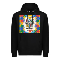 Black ı love someone with autism Premium Hoodie - MaliasSmallBusiness
