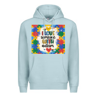 Blue Mist ı love someone with autism Premium Hoodie - MaliasSmallBusiness