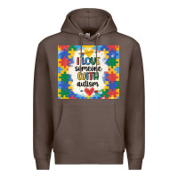 Coffee ı love someone with autism Premium Hoodie - MaliasSmallBusiness