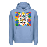 Colony Blue ı love someone with autism Premium Hoodie - MaliasSmallBusiness
