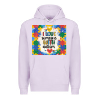 Lilac ı love someone with autism Premium Hoodie - MaliasSmallBusiness