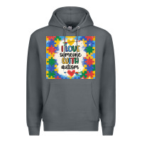 Rock ı love someone with autism Premium Hoodie - MaliasSmallBusiness