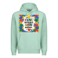 Seafoam ı love someone with autism Premium Hoodie - MaliasSmallBusiness