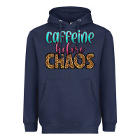 Navy caffeine before chaos Heavyweight Hoodie - HRA Design Shop