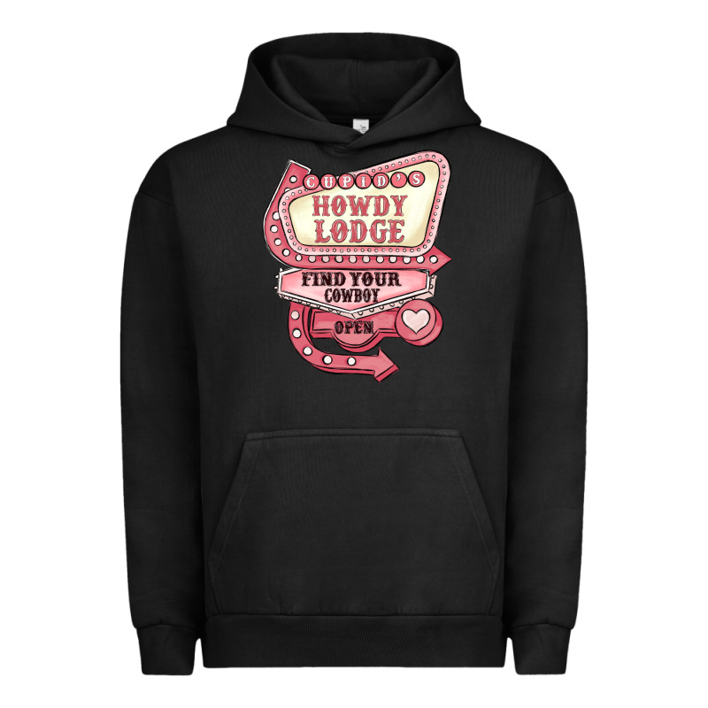 Cupids Howdy Lodge Find Your Cowboy Open Urban Hoodie by MaliasSmallBusiness | Teevron
