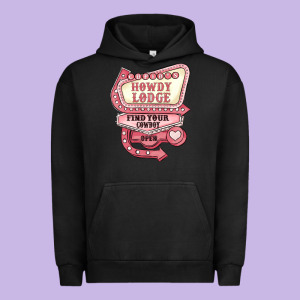 Cupids Howdy Lodge Find Your Cowboy Open Urban Hoodie Designed By Maliassmallbusiness