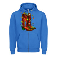 True Royal christmas western boots with lights Zipper Hoodie - RanaPortraitStore