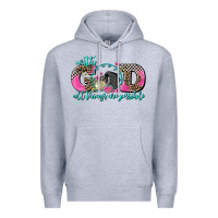 Heather Grey with god all things are possible race Premium Hoodie - AdoDesignShop