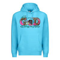 Ocean Blue with god all things are possible race Premium Hoodie - AdoDesignShop