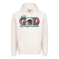 Pale Pink with god all things are possible race Premium Hoodie - AdoDesignShop