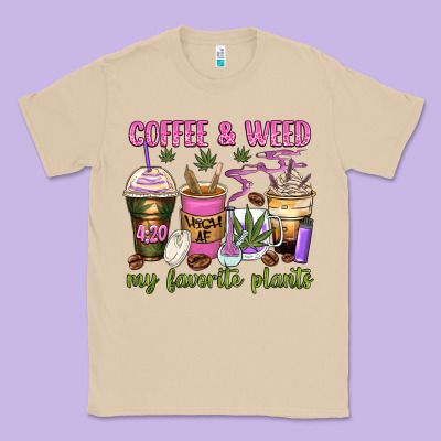 Coffee And Weed My Favorite Plants Classic Tee Designed By Zillion Design Studio