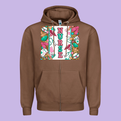 Nurse Zipper Hoodie Designed By Zillion Design Studio