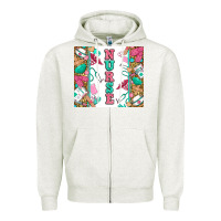 Oatmeal Heather nurse Zipper Hoodie - Zillion Design Studio
