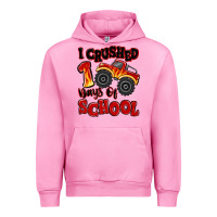 Fuchsia Pink i crushed 100 days of school monster truck Urban Hoodie - MaliasSmallBusiness