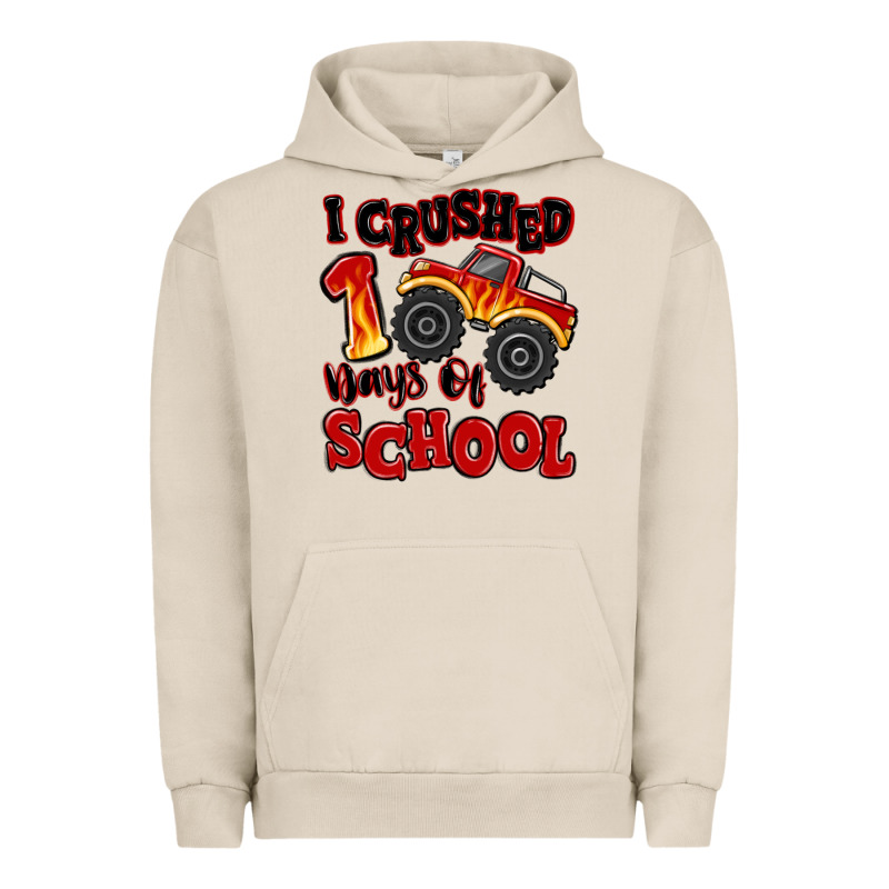 I Crushed 100 Days Of School Monster Truck Urban Hoodie by MaliasSmallBusiness | Teevron