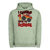 Pigment Oil Green i crushed 100 days of school monster truck Urban Hoodie - MaliasSmallBusiness