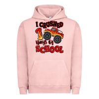 Pigment Salmon i crushed 100 days of school monster truck Urban Hoodie - MaliasSmallBusiness