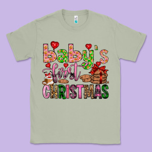 Baby's First Christmas Classic Tee Designed By Fadigitalartstudio