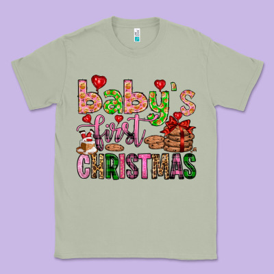 Baby's First Christmas Classic Tee Designed By Fadigitalartstudio
