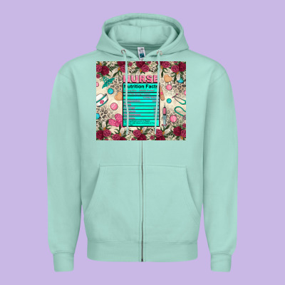 Nurse Nutrition Facts Zipper Hoodie Designed By Zillion Design Studio
