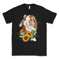 Black bunny with sunflowers Classic Tee - RanaPortraitStore