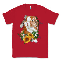 Red bunny with sunflowers Classic Tee - RanaPortraitStore