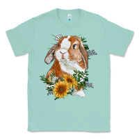 Seafoam bunny with sunflowers Classic Tee - RanaPortraitStore